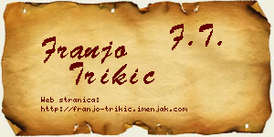 Franjo Trikić vizit kartica